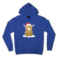 Scottish Highland Cow Christmas Snow Gift Tall Hoodie