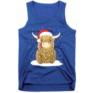 Scottish Highland Cow Christmas Snow Gift Tank Top