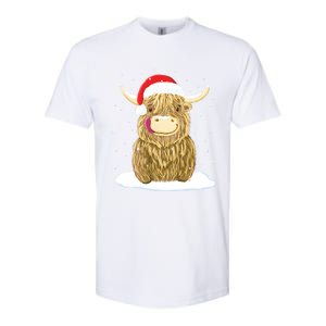 Scottish Highland Cow Christmas Snow Gift Softstyle CVC T-Shirt