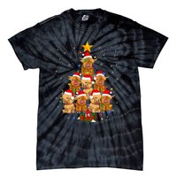 Scottish Highland Cow Christmas Tree Funny Tie-Dye T-Shirt