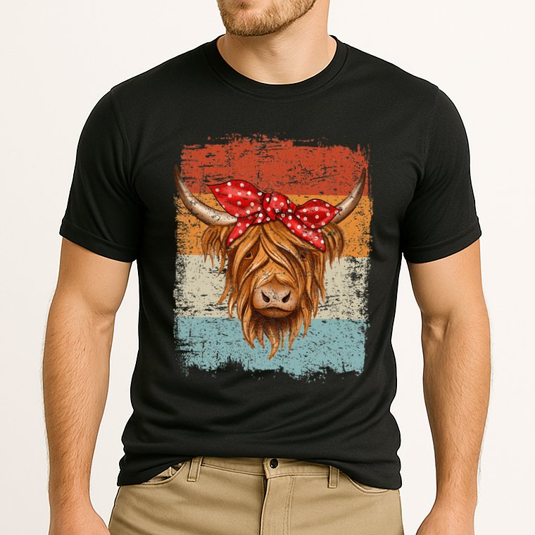 Scottish Highland Cow Cattle Hairy Cow Flowers Woman Cooling Performance Crew T-Shirt
