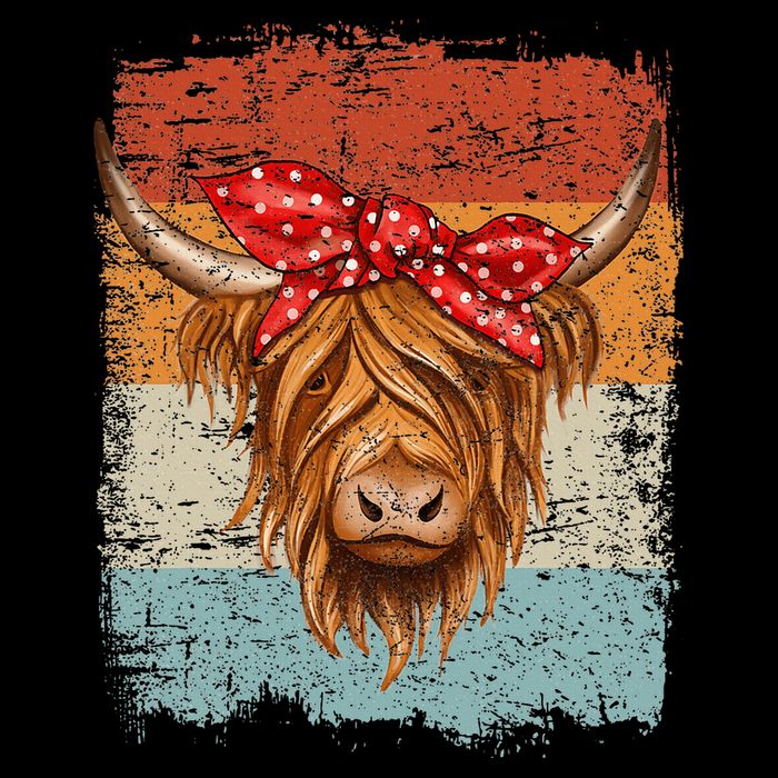 Scottish Highland Cow Cattle Hairy Cow Flowers Woman Cooling Performance Crew T-Shirt