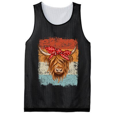 Scottish Highland Cow Cattle Hairy Cow Flowers Woman Mesh Reversible Basketball Jersey Tank