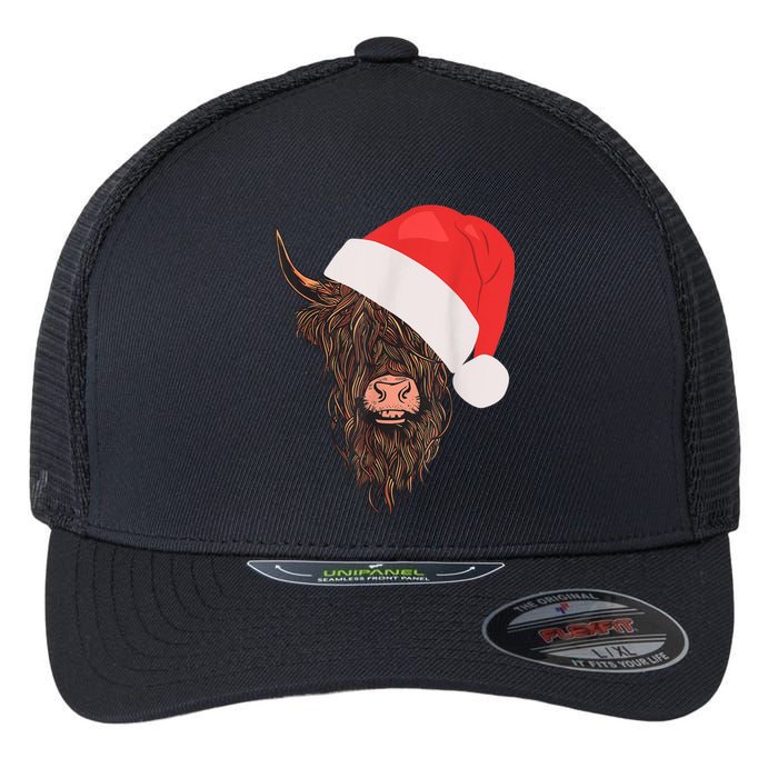 Scottish Highland Cattle Hairy Cow Farmer Christmas Hat Flexfit Unipanel Trucker Cap