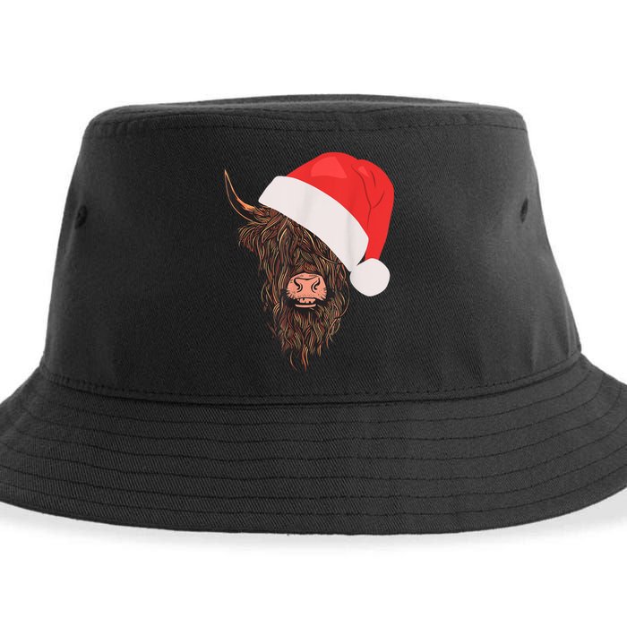 Scottish Highland Cattle Hairy Cow Farmer Christmas Hat Sustainable Bucket Hat