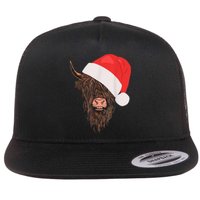 Scottish Highland Cattle Hairy Cow Farmer Christmas Hat Flat Bill Trucker Hat