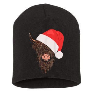 Scottish Highland Cattle Hairy Cow Farmer Christmas Hat Short Acrylic Beanie