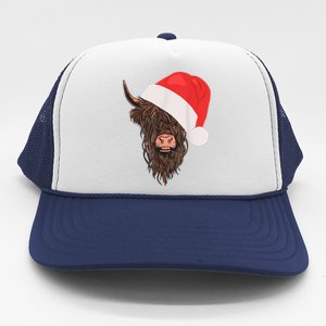 Scottish Highland Cattle Hairy Cow Farmer Christmas Hat Trucker Hat