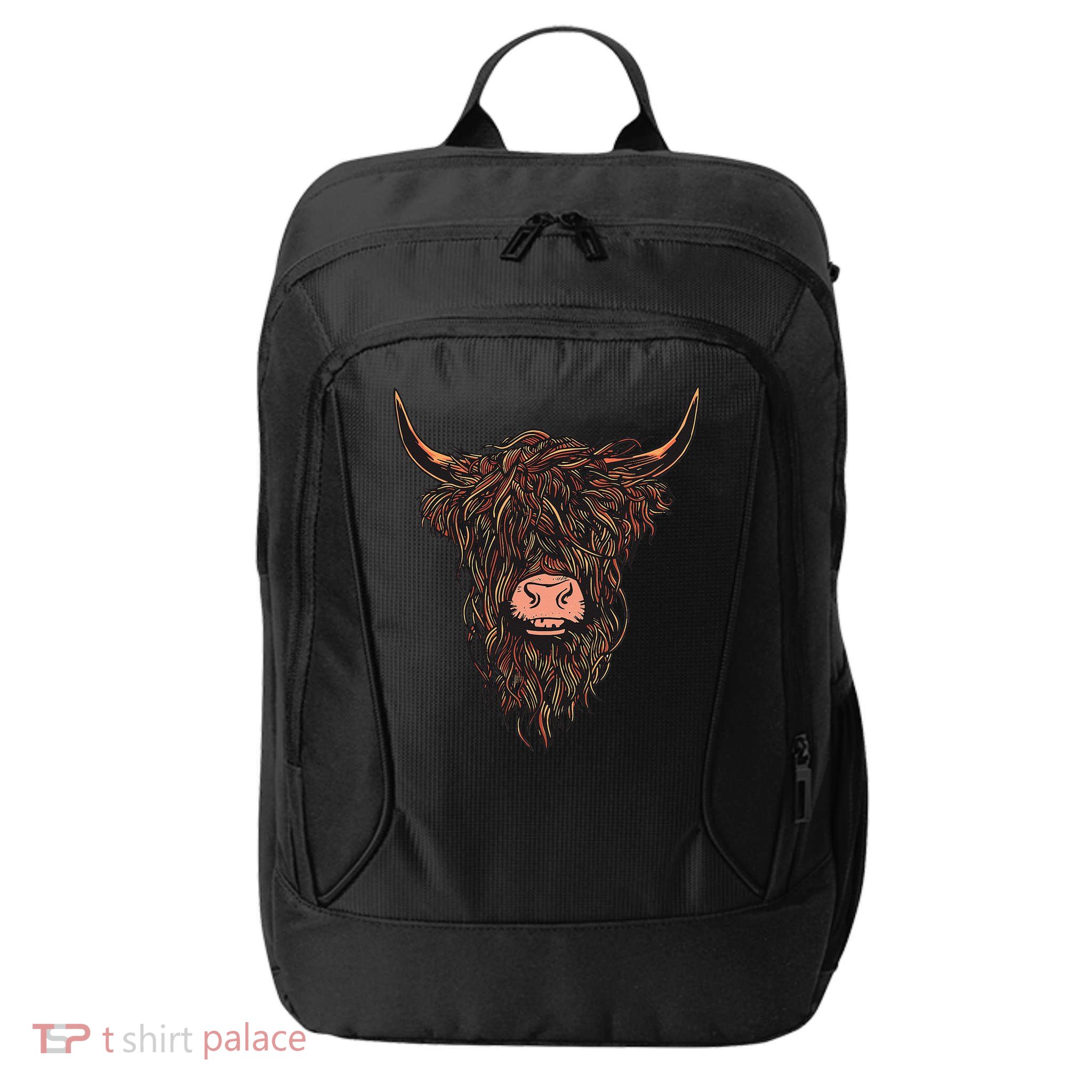 Scottish Highland Cattle Hairy Cow Breeders Farmer Farm Gift City Backpack