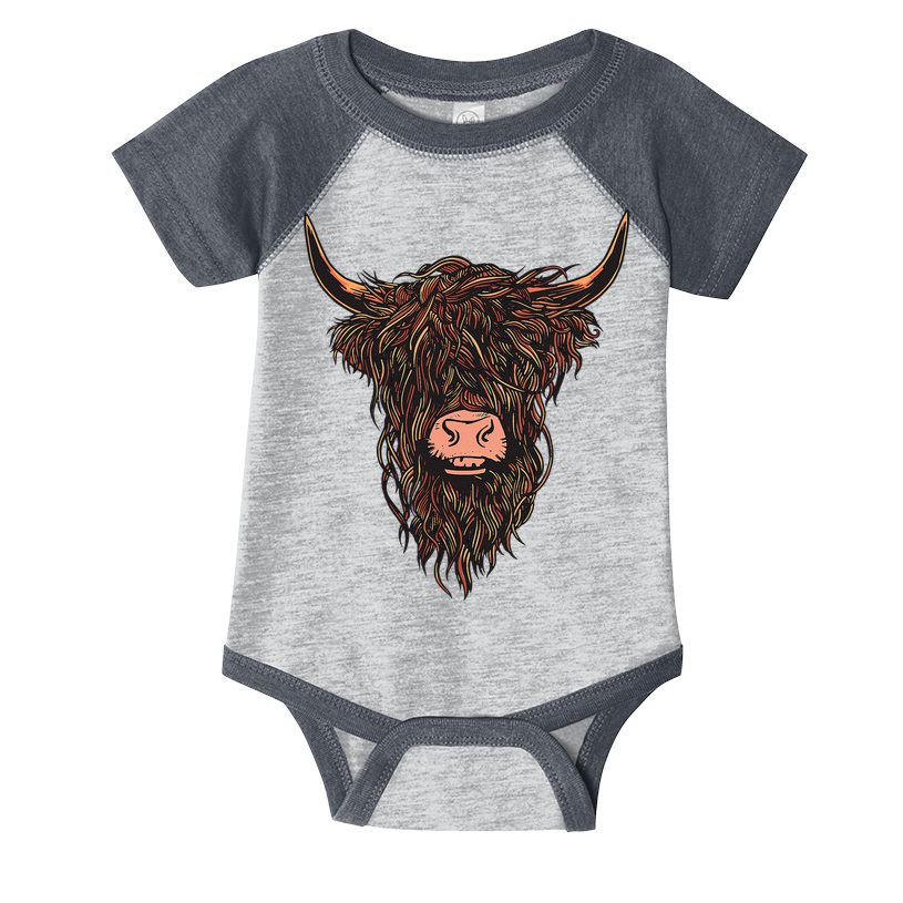 Scottish Highland Cattle Hairy Cow Breeders Farmer Farm Gift Infant Baby Jersey Bodysuit