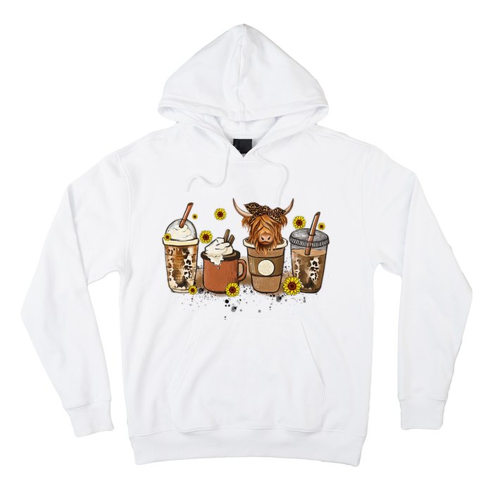 Scottish Highland Cow Sunflower Fall Vibes Coffee Lover Hoodie