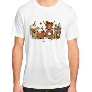 Scottish Highland Cow Sunflower Fall Vibes Coffee Lover Adult ChromaSoft Performance T-Shirt