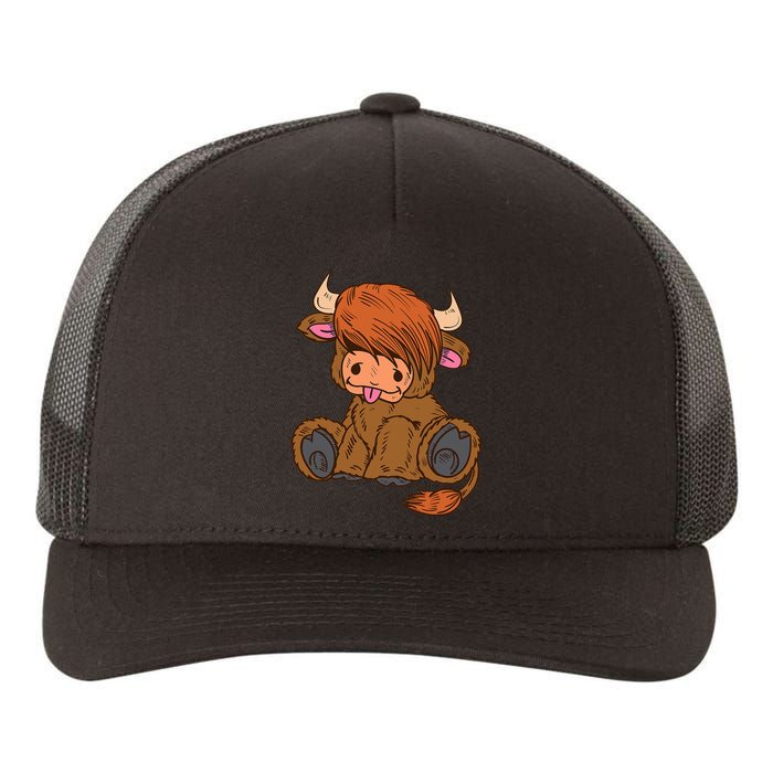 Scottish Highland Cow Lover Cute Cow Highland Cow Yupoong Adult 5-Panel Trucker Hat