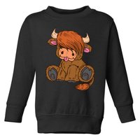 Scottish Highland Cow Lover Cute Cow Highland Cow Toddler Sweatshirt