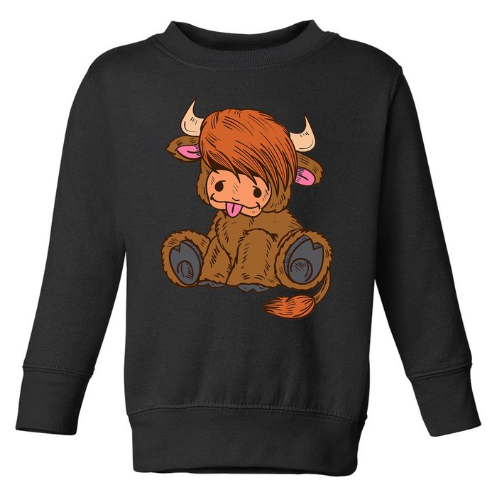 Scottish Highland Cow Lover Cute Cow Highland Cow Toddler Sweatshirt