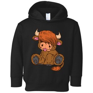 Scottish Highland Cow Lover Cute Cow Highland Cow Toddler Hoodie