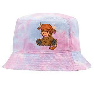 Scottish Highland Cow Lover Cute Cow Highland Cow Tie-Dyed Bucket Hat