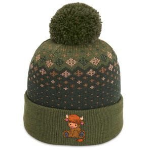 Scottish Highland Cow Lover Cute Cow Highland Cow The Baniff Cuffed Pom Beanie