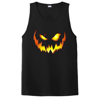 Scary Halloween Costume Pumpkin Face Jack O Lantern PosiCharge Competitor Tank