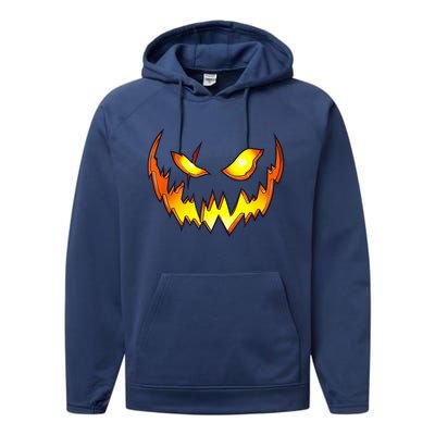 Scary Halloween Costume Pumpkin Face Jack O Lantern Performance Fleece Hoodie