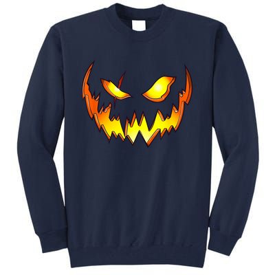 Scary Halloween Costume Pumpkin Face Jack O Lantern Tall Sweatshirt