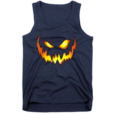 Scary Halloween Costume Pumpkin Face Jack O Lantern Tank Top