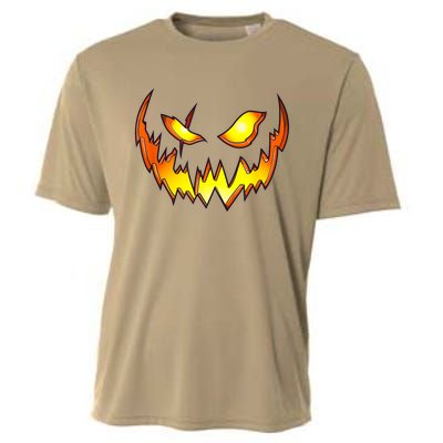 Scary Halloween Costume Pumpkin Face Jack O Lantern Cooling Performance Crew T-Shirt