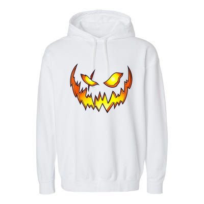 Scary Halloween Costume Pumpkin Face Jack O Lantern Garment-Dyed Fleece Hoodie