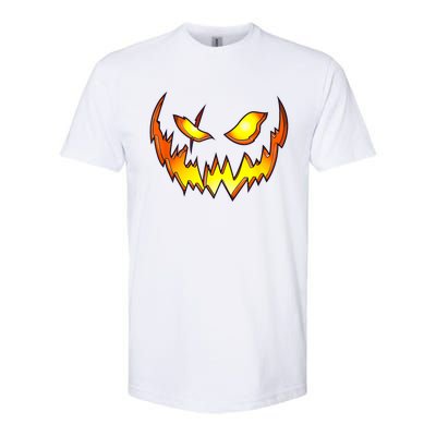 Scary Halloween Costume Pumpkin Face Jack O Lantern Softstyle® CVC T-Shirt