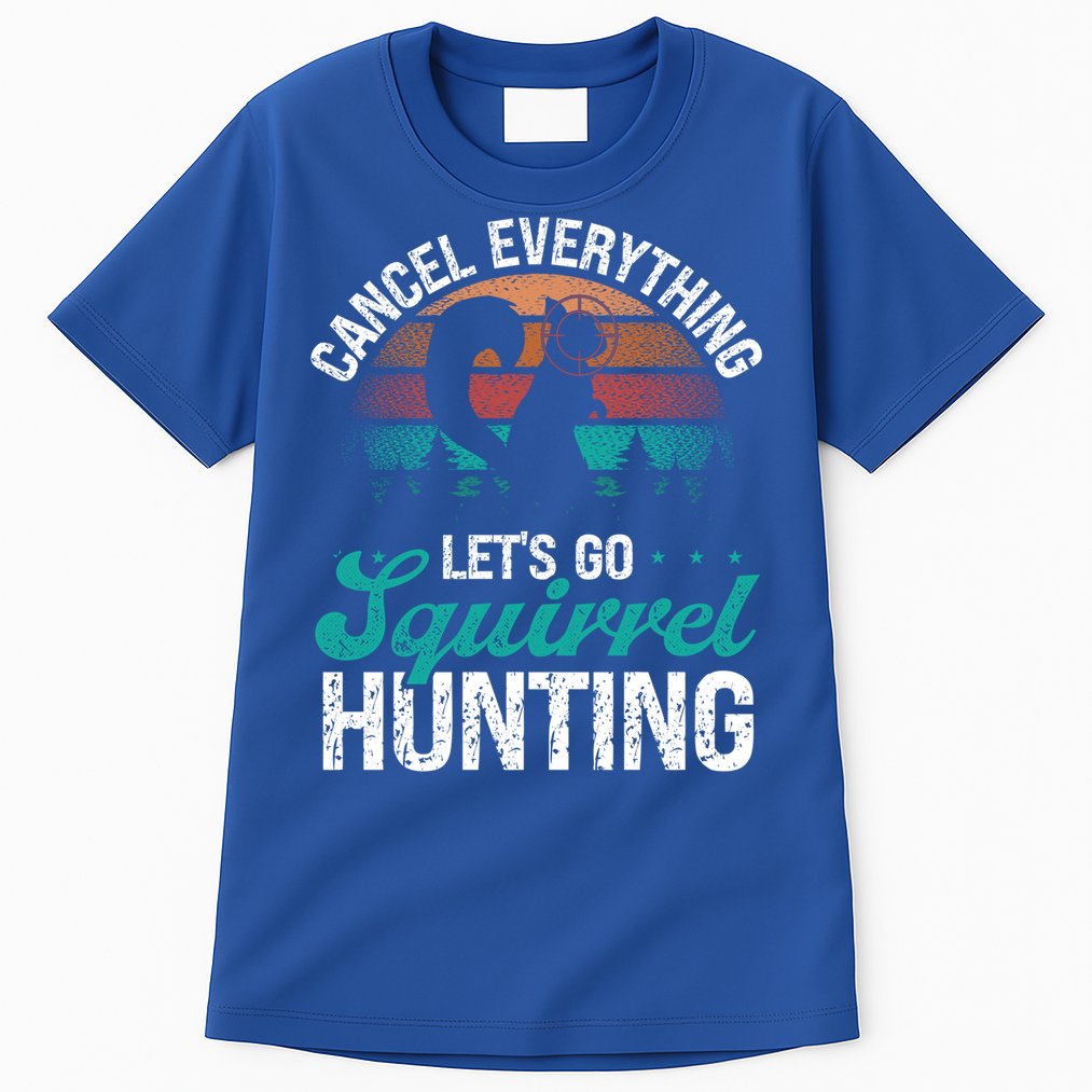 Squirrel Hunter Cancel Everything Vintage Squirrel Hunting Gift Tall T-Shirt