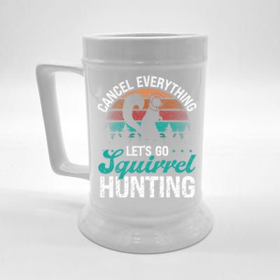 Squirrel Hunter Cancel Everything Vintage Squirrel Hunting Gift Beer Stein