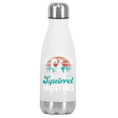 Squirrel Hunter Cancel Everything Vintage Squirrel Hunting Gift Stainless Steel Insulated Water Bottle