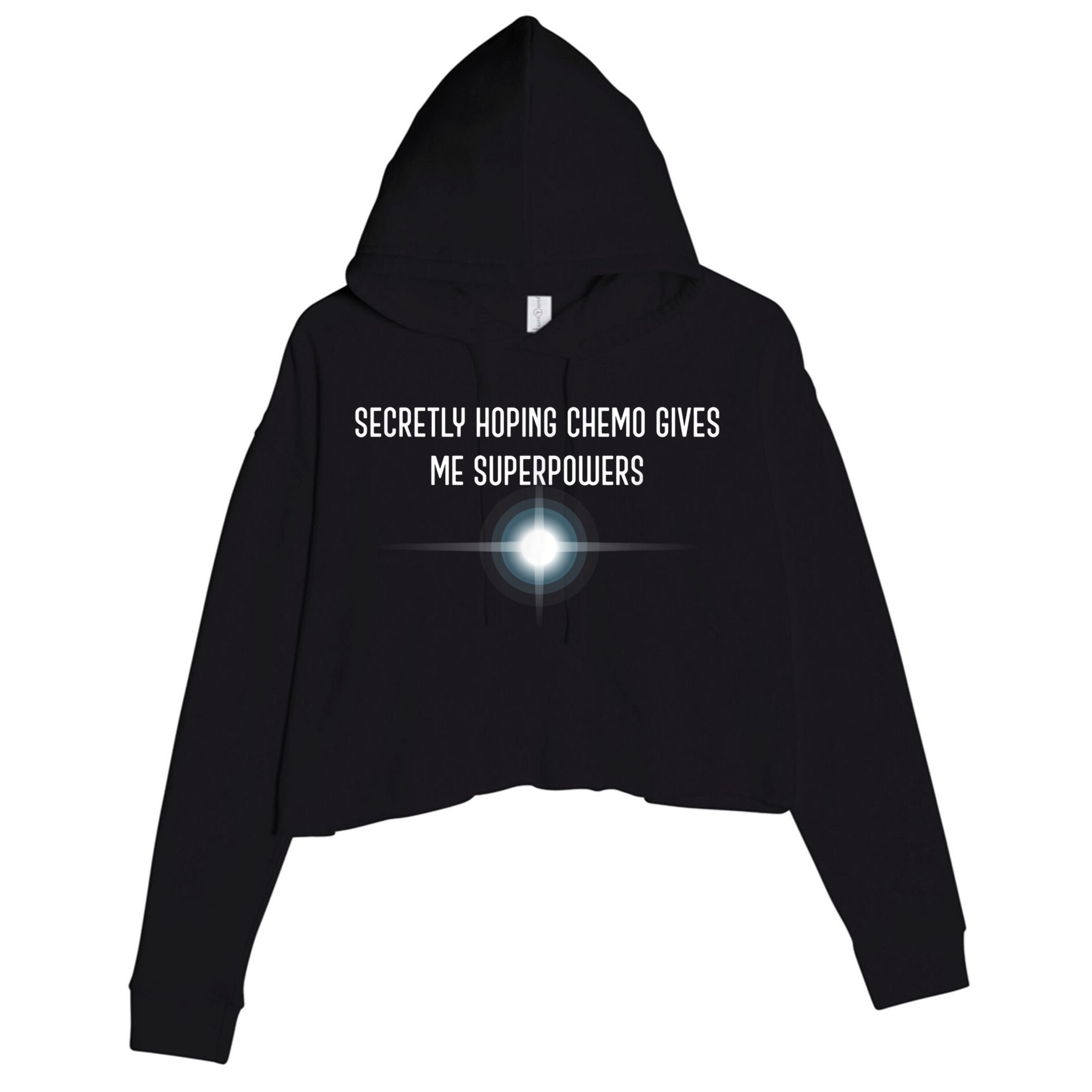 Secretly Hoping Chemo Gives Me Superpowers Crop Fleece Hoodie
