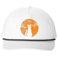 Spooky Halloween Cat Costume with Retro Moon Snapback Five-Panel Rope Hat