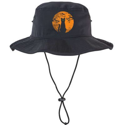 Spooky Halloween Cat Costume with Retro Moon Legacy Cool Fit Booney Bucket Hat