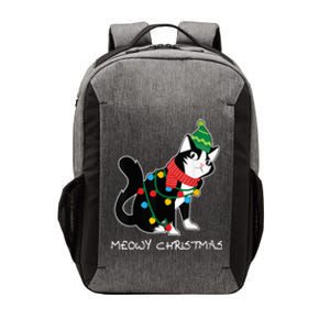 Santa Hat Cat Meowy X-Mas Light Up Funny Christmas Gift Vector Backpack