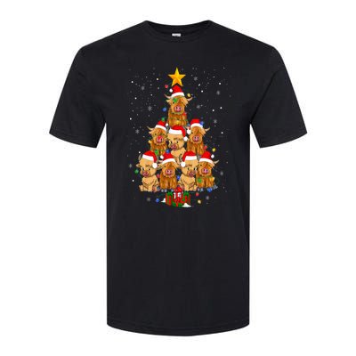 Scottish Highland Cow Christmas Tree Funny Cow Lover Xmas Softstyle CVC T-Shirt