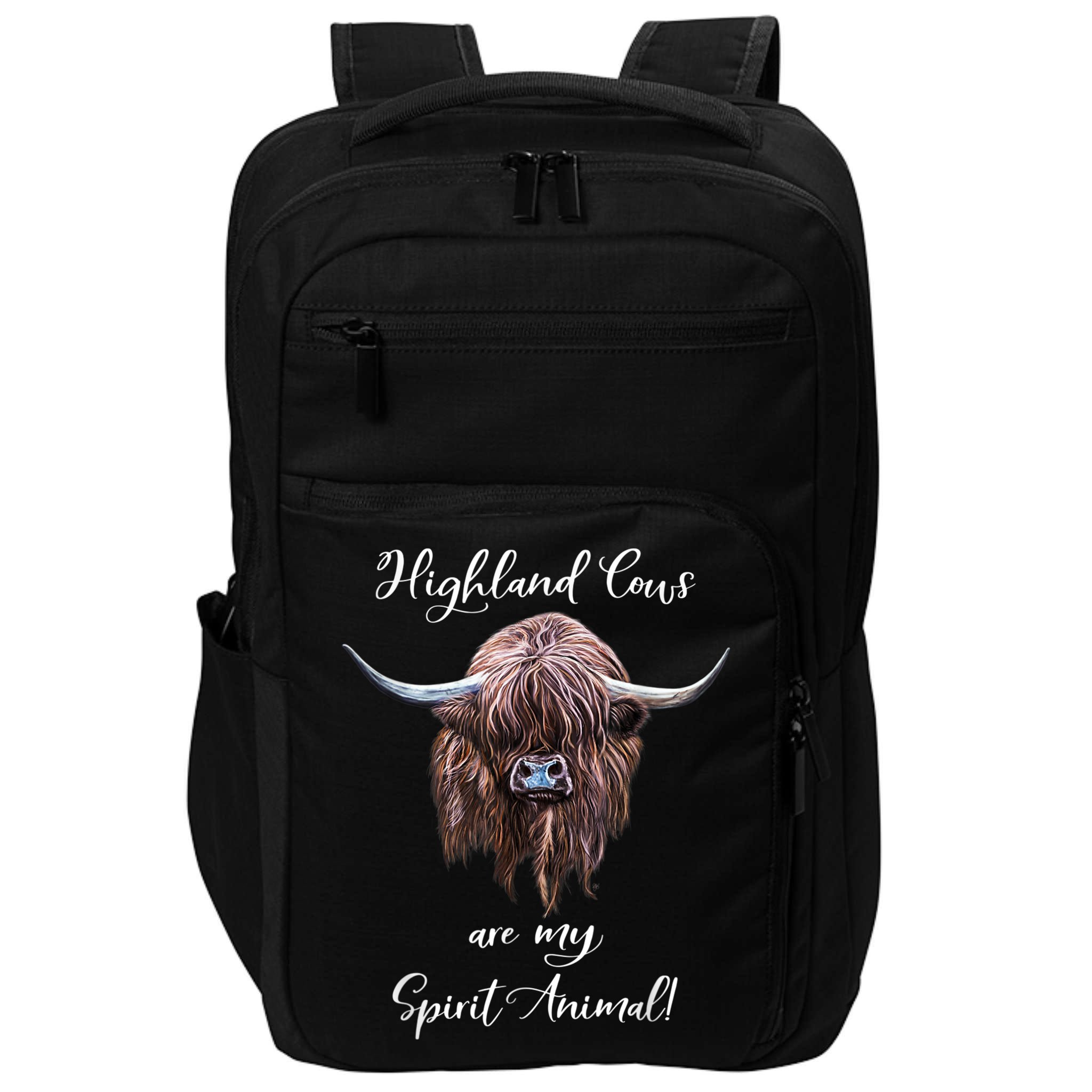 Scottish Highland Cow Spirit Animal Impact Tech Backpack