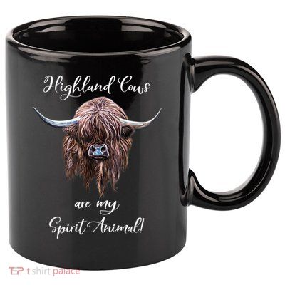 Scottish Highland Cow Spirit Animal 11oz C Handle Ceramic Mug