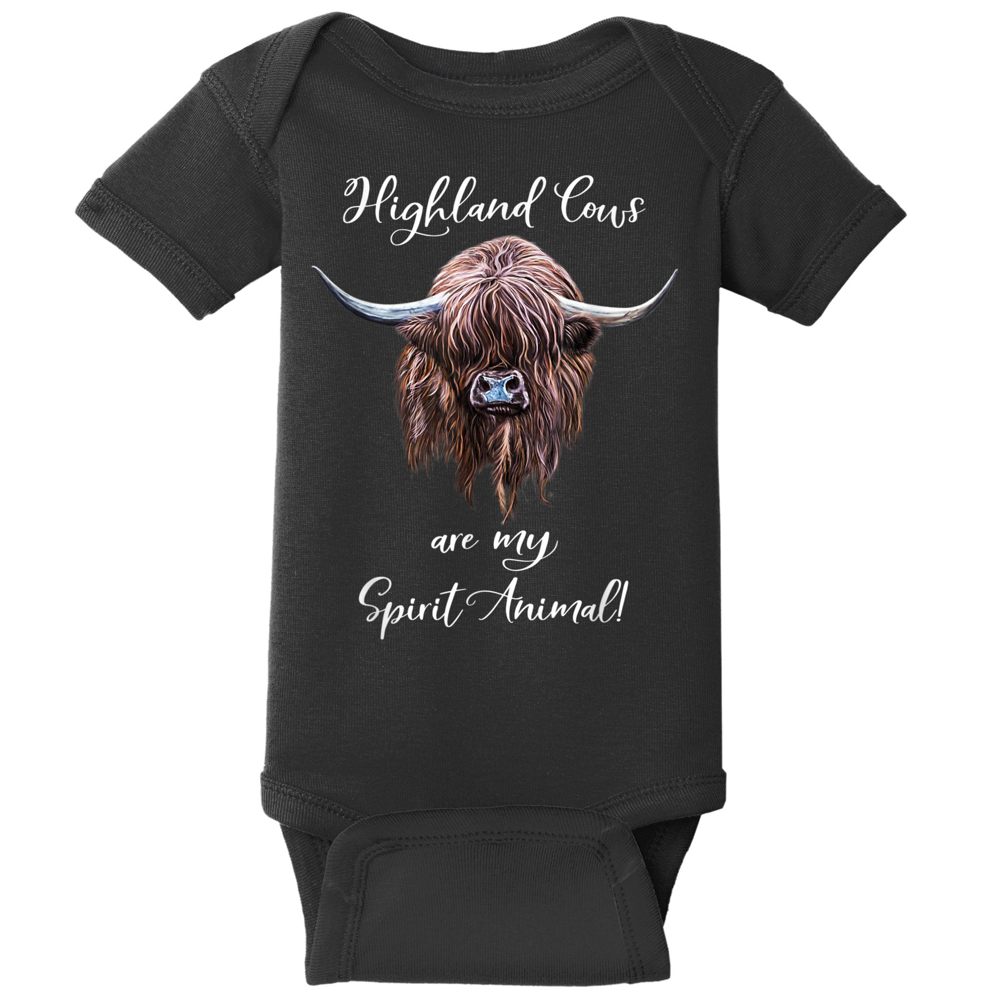 Scottish Highland Cow Spirit Animal Baby Bodysuit