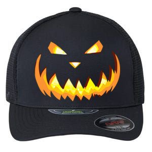 Scary Halloween Cute Gift Evil Grin Pumpkin Smile JackOLantern Cool Gift Flexfit Unipanel Trucker Cap