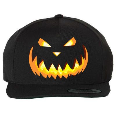 Scary Halloween Cute Gift Evil Grin Pumpkin Smile JackOLantern Cool Gift Wool Snapback Cap