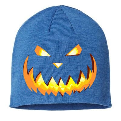 Scary Halloween Cute Gift Evil Grin Pumpkin Smile JackOLantern Cool Gift Sustainable Beanie