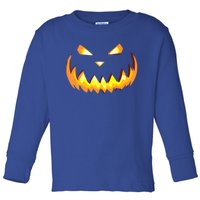 Scary Halloween Cute Gift Evil Grin Pumpkin Smile JackOLantern Cool Gift Toddler Long Sleeve Shirt