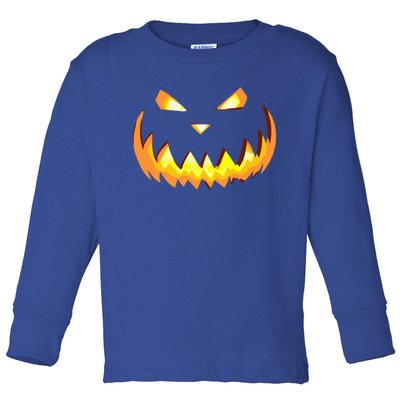 Scary Halloween Cute Gift Evil Grin Pumpkin Smile JackOLantern Cool Gift Toddler Long Sleeve Shirt