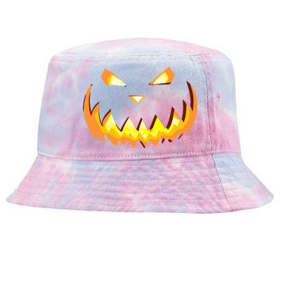 Scary Halloween Cute Gift Evil Grin Pumpkin Smile JackOLantern Cool Gift Tie-Dyed Bucket Hat