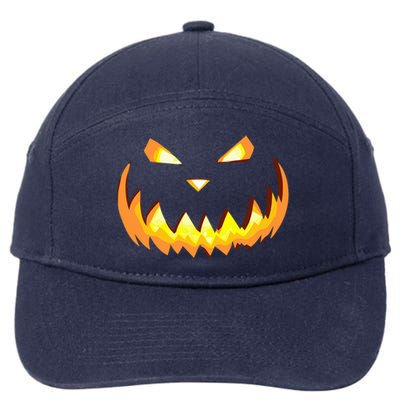 Scary Halloween Cute Gift Evil Grin Pumpkin Smile JackOLantern Cool Gift 7-Panel Snapback Hat