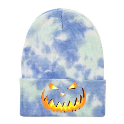 Scary Halloween Cute Gift Evil Grin Pumpkin Smile JackOLantern Cool Gift Tie Dye 12in Knit Beanie