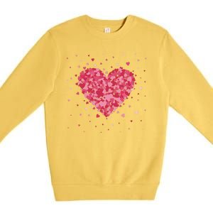 Scattered Heart Cute Valentines Day Gift Premium Crewneck Sweatshirt