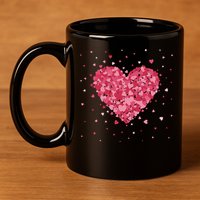 Scattered Heart Cute Valentines Day Gift 11oz C Handle Ceramic Mug
